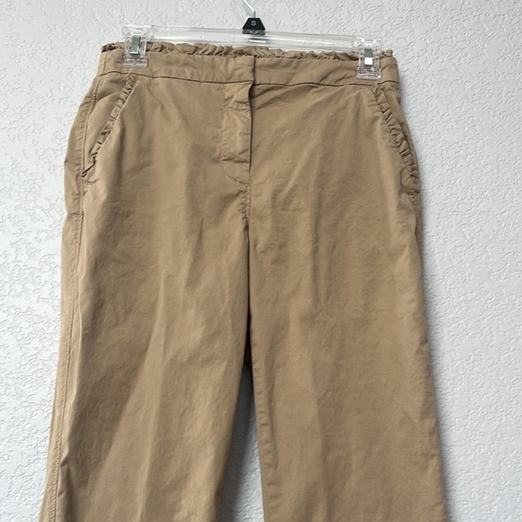 J. Crew Chino Khaki Pants Ruffled Tan size 0 - Picture 5 of 13